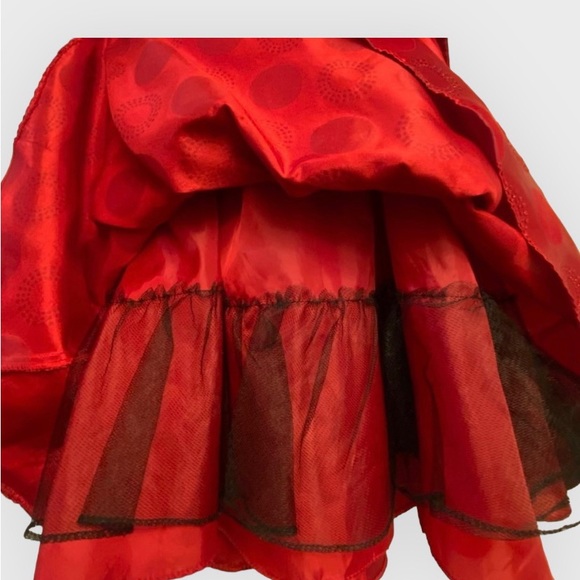 *2 for $20* Red dress with black & silver designs and side bow. Size juniors 14. - Picture 11 of 11